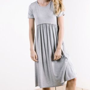 Grey Midi Dress with Pockets!